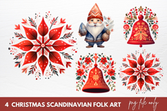 Christmas Scandinavian Folk Art Sublimation Clipart Product Image 1