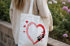 Cross stitch heart and paw pattern download file, pet lower Product Image 5