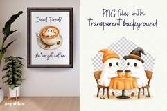 Cute Ghost Cafe Watercolor Clipart Product Image 5