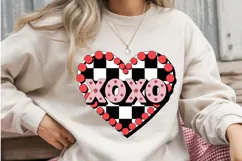 XOXO Checkerboard Heart PNG | Valentine’s Day Retro Heart Product Image 2