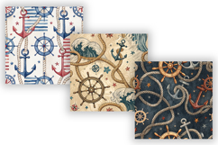 Nautical Anchor Rope Stripe Paper Pack, Seamless Digital Product Image 4