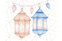 Pastel Blue Fairy Garden Clipart, Enchanted Cottagecore Png Product Image 5
