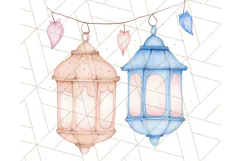 Pastel Blue Fairy Garden Clipart, Enchanted Cottagecore Png Product Image 5