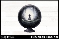 Dark Fairytale Magic Ball Fantasy Watercolor Clipart PNG Product Image 1