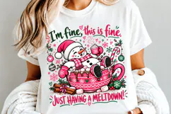 I'm Fine PNG, Christmas Sublimation Design, Funny Christmas Product Image 5