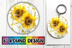 Lily Oasis: Round Sublimation Art Keychain PNG Product Image 1