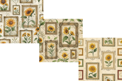 Sunflower Field Frame Seamless Pattern, Digital Paper Product Image 5