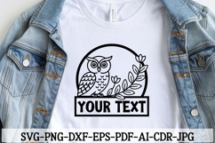 Personalized Owl SVG Laser Cut| Custom Clipart &amp; T-Shirt Product Image 5