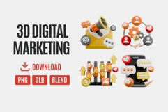 3D Digital Marketing Icon Pack 03 Product Image 1
