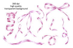 Bows Ribbons Pink Watercolor Clipart Illustration Hand Drawn Product Image 3
