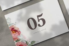 wedding card invitation set with peonies flower watercolor Product Image 5