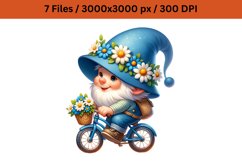 Cute Gnome Spring Clipart Sublimation PNG Design Bundle Product Image 5