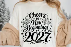 Cheers to New Beginnings 2027 New Year PNG Sublimation Product Image 3