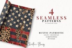 Seamless Cottagecore Patriotic Leopard Print Digital Paper Product Image 2