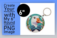 Cute Round Design Car Coaster PNG , Goose Product Image 1
