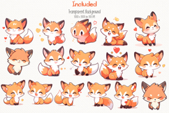 Cute Fox 62 Cliparts Collection Product Image 5