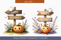 Halloween Signpost clipart, Spooky Signpost sublimation Product Image 1