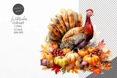 Thanksgiving clipart, Turkey clipart, Autumn clipart, Product Image 1