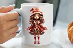Christmas Little Girl Clipart Sublimation, Christmas PNG Product Image 5