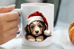 Christmas Peeking Dogs Clipart, Christmas PNG Product Image 5