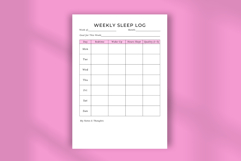 Aesthetic Weekly Sleep Log Planner Template | Editable Canva Product Image 4