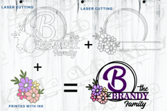 Flower Monogram Split Letters Alphabet SVG Laser Cut Files Product Image 3