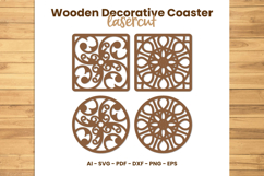 Wooden Decorative Coaster Lasercut Product Image 1