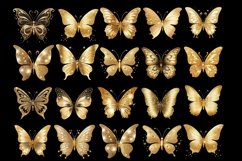 Gold Glitter Butterflies Clipart Product Image 2