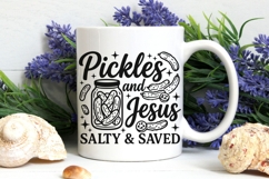 Pickles And Jesus Salty And Saved Svg, Funny Christian Svg. Product Image 6