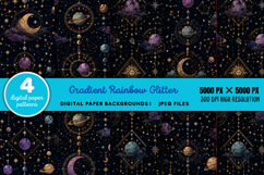 Gradient Rainbow Glitter Backgrounds JPG Product Image 1