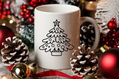 Christmas Tree SVG PNG Outline Holiday Design Product Image 4