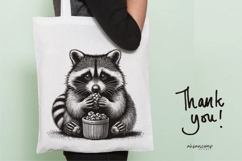 Adorable Raccoon Line Art Engraving Wildlife Vector Product Image 5