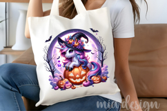 Halloween Unicorn Witch PNG, Magic Wand Sublimation Design Product Image 4