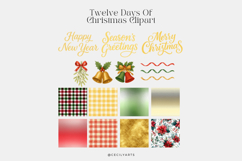 Twelve Days of Christmas Watercolor Clipart Set Product Image 4