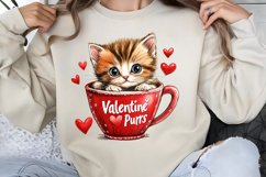 Valentines Day Kitty Cups Clipart PNG Product Image 1