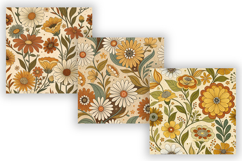 Retro 70s Wildflowers Seamless Pattern, Groovy Vintage Product Image 5