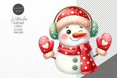 Christmas clipart, Snowman clipart, Christmas sublimation, Product Image 1