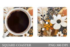 Flowers Coaster Design. Sublimation Coaster Flowers Product Image 1