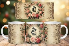 Valentine Mug Wrap Sublimation - vintage flowers with couple Product Image 1