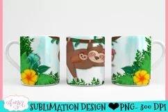 Sloth Mom Mug Wrap PNG| Cute Sloth Mug sublimation design Product Image 2
