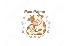 Moo Mama Png, Cow Mom Png Design, Cute Cow Calf Sublimation Product Image 7
