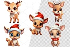 20 cute Christmas Deer, Sticker, Clipart Ornaments, PNG Product Image 5