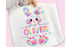 Easter Bunny Split Monogram Sublimation, Happy Easter PNG Product Image 4
