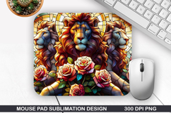 Lions Mouse Pad Sublimation, Valentine Mouse Pad PNG Product Image 1