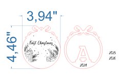 First Christmas Ornament SVG laser cut file for Glowforge Product Image 4
