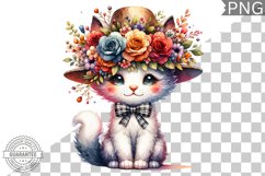 Floral Crown Cat Sublimation Clipart Bundle Product Image 6