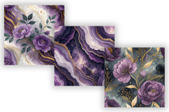Alcohol Ink Amethyst Seamless Pattern Bundle, Dark Purple Product Image 5