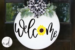 Welcome Sunflower sign svg | Sunflower home sign svg Product Image 1