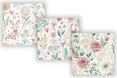 Wildflowers Baby Shower Seamless Pattern, Watercolor Floral Product Image 3