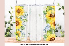 Farmhouse Sunflower Tumbler Wrap Sublimation Design PNG Product Image 2